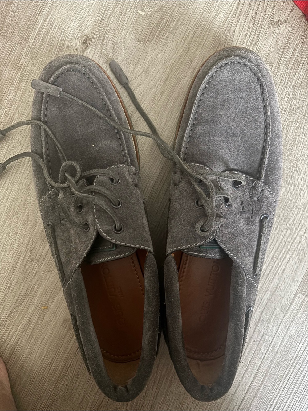 Louis Vuitton Men's Suede Lace-Up Casual Shoes - Gray